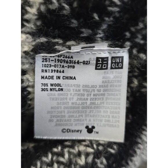 Uniqlo Disney Crewneck Gray Stripe Sweater Wool Mickey Mouse Print Size XS - Picture 3 of 10
